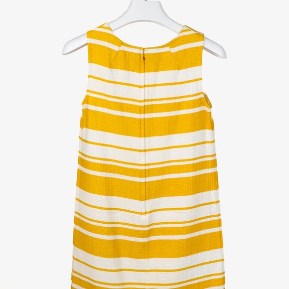 Dolce & Gabbana SS/13 Yellow and White Striped Jacquard Sleeveless Mini Dress - Picture 2 of 9